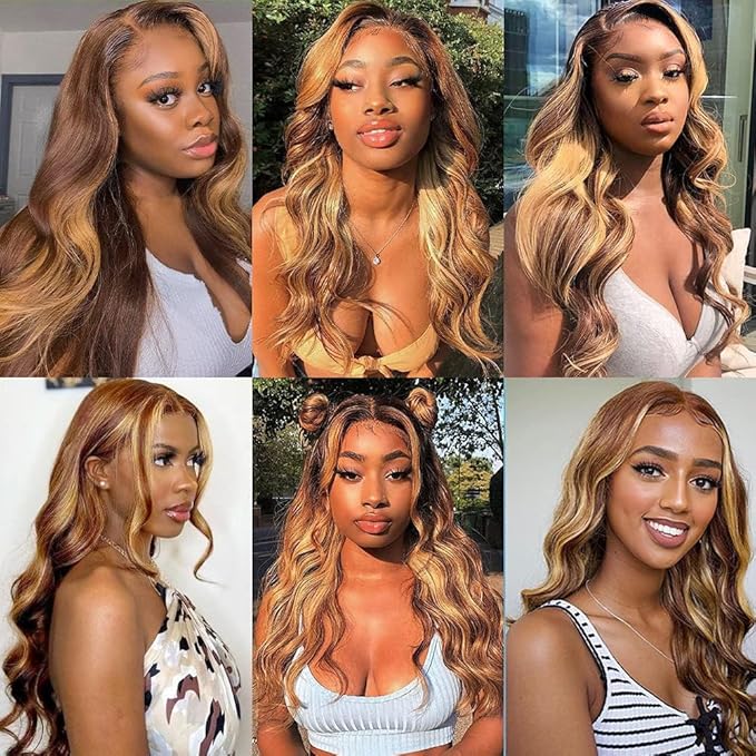 Highlight Bundles P427 Human Hair Bundles Dark Brown Bundle 14 16 18 inch Ombre Brown Body Wave Bundle 150g