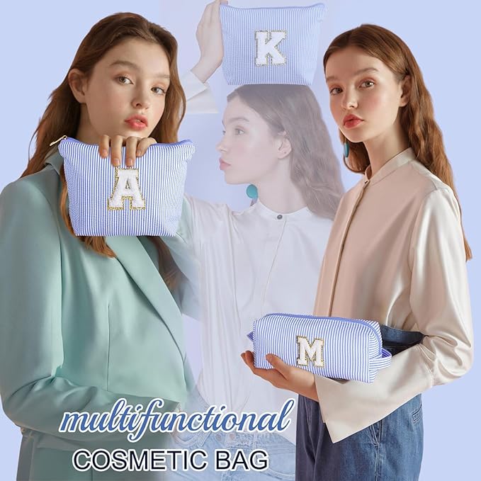 YOOLIFE Stocking Stuffers For Teen Girls Christmas Gifts For Teenage Girls Initial Makeup Bag | Cosmetic Travel Toiletry Bag | 9 10 11 12 13 14 15 Years Old | Teen Girl Gifts Trendy Stuff L
