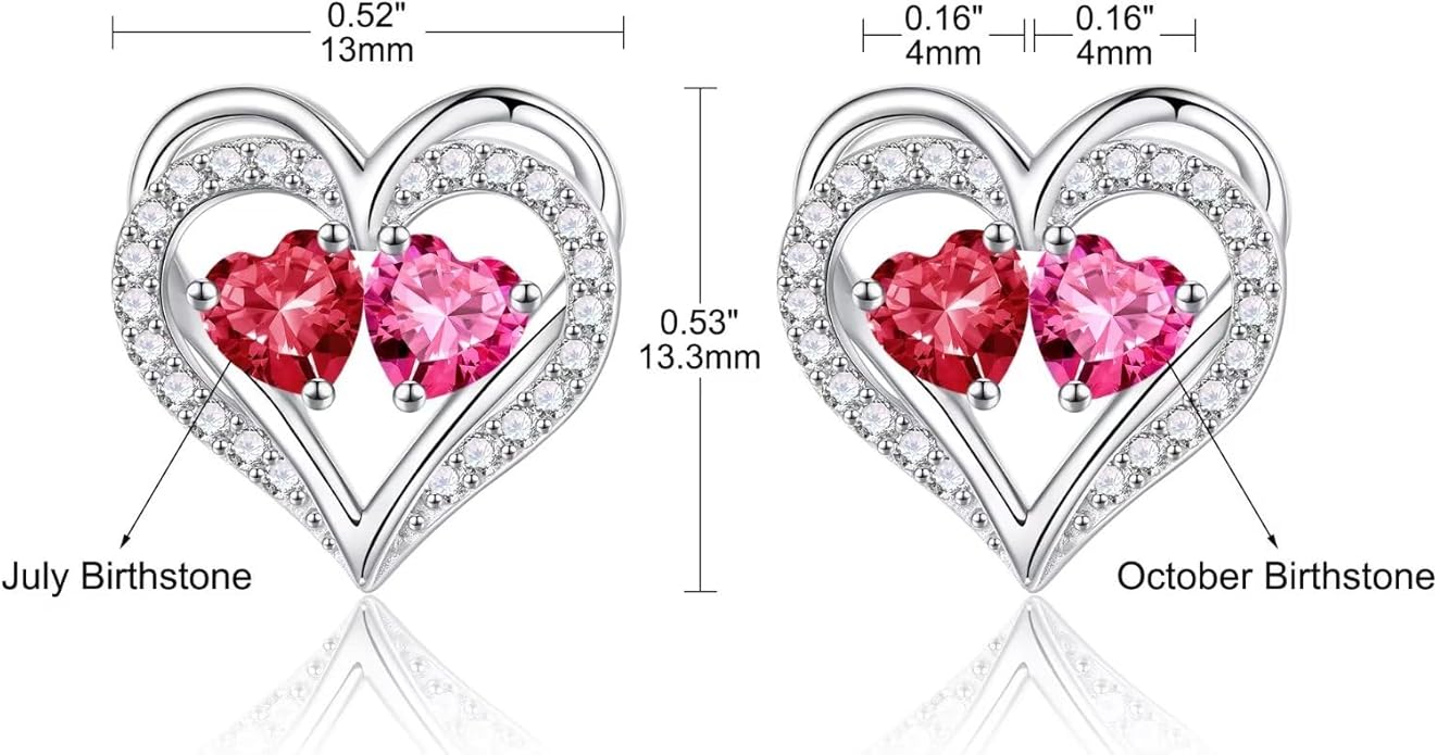 Iefil Christmas Gifts for Women Wife - 925 Sterling Silver Birthstone Earrings, Anniversary Birthday Gifts for Women Wife Girlfriend Mom