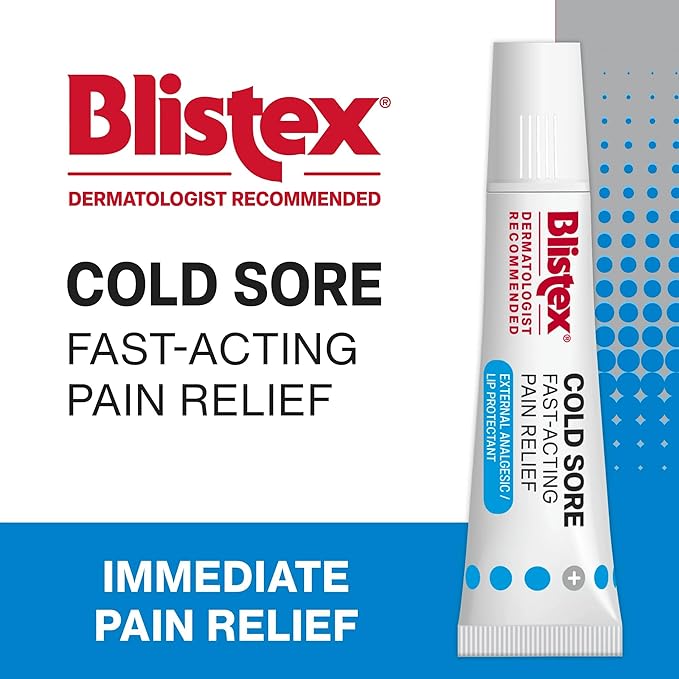 Blistex Cold Sore Fast-Acting Pain Relief Maximum Strength Lidocaine Formula – Cold Sore Symptom Relief Cream – Provides Immediate Relief- 1 Count, 4.25g/0.15oz