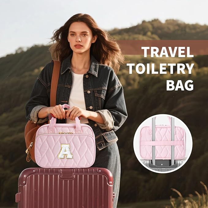 YOOLIFE Travel Toiletry Bag Makeup Bag - Hanging Toiletry Bag for Women, Portable Toiletries Travel Bag and Cosmetic Bag, Airplane Travel Essentials Travel Toiletry Bag Purple - H