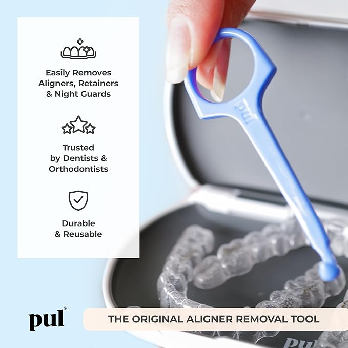 PUL Pack of 2 Reusable Clear Aligner Removal Tool — Compatible with Invisalign, Removable Braces, Retainers & Trays – Easy-to-Use Device Remover, Dental & Oral Hygiene Care Product – Pink