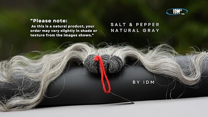 Salt & Pepper/Natural Gray-100% Natural Indian Virgin Raw Hair Extensions.Natural color unprocessed and not treated with any kind of chemicals (12" Wavy Salt and Pepper)