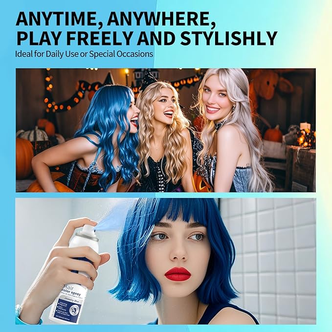 SEVICH Temporary Hair Color Spray Purple, Instant Hair Color Application, Hair Dye for Men & Women, Natural Looking,Quick Drying, Non-Sticky, Long-Lasting No Fading, 100mL