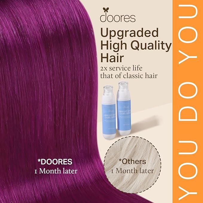 Doores I Tip Hair Extensions Human Hair, Violet 16 Inch 25g/50s, Hair Extensions Human Hair, Purple Extensions