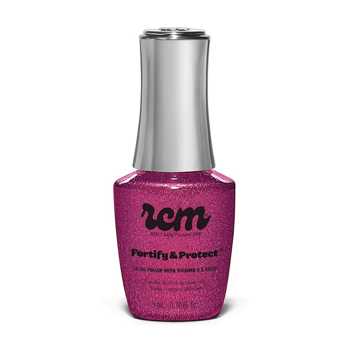 RC Red Carpet Manicure Fortify & Protect LED Gel Nail Color - Long-Lasting, Vibrant, Professional, High Shine, Chip-Resistant - Infused with Vitamin A & Biotin (Up Close And Personal, 0.3 Fl Oz)