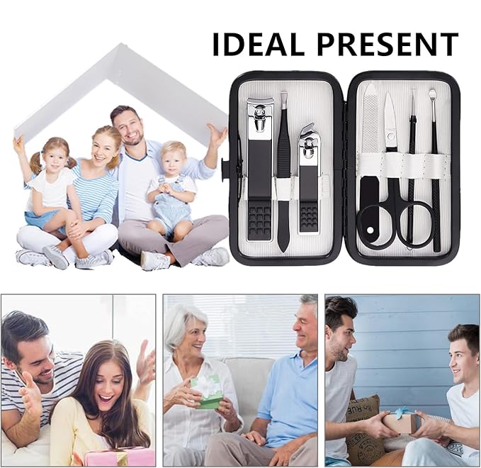 Stocking Stuffers for Men Women Nail Clipper Set Manicure Set Manicure Kit with Case Toe Finger Nail Clippers Personal Care Tools Travel Nail Clipper Kit Grooming Kit Christmas Gifts for Men Women