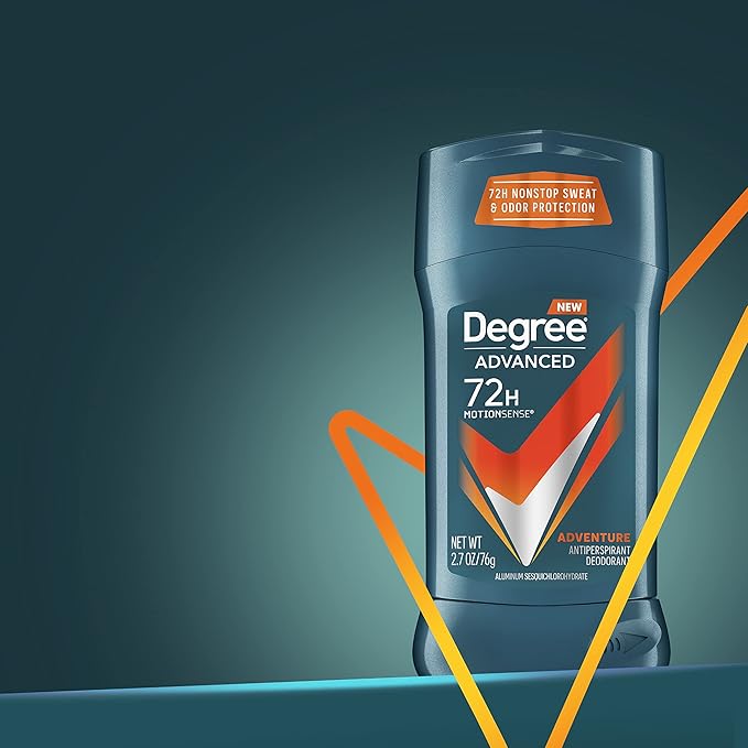Degree Men Antiperspirant Deodorant Adventure Antiperspirant For Men With MotionSense Technology 2.7 oz, Pack of 4