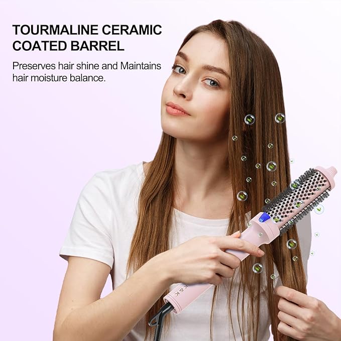 K&K 1.5 inch Blowout Look -Thermal Brush Creates Root Volume & Loose Curls Volume Curls Dual Voltage Cool-AIR TECH Hair Styling Tool