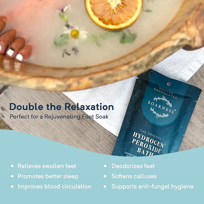 Hydrogen Peroxide Epsom Salt Bath Soak - USA-Made – Patented Bath Salts, Muscle Recovery, & Skin Detoxification – Magnesium Salts for Bathing - Doctor Formulated Pure Epsom Salt (2-Pack)