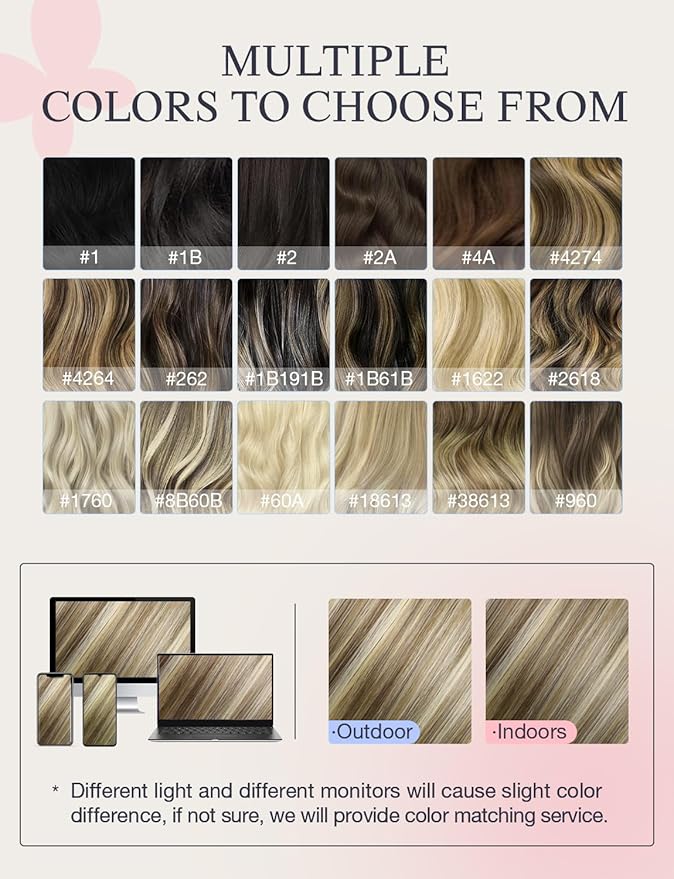DOORES Invisi Edge Tape in Hair Extensions Real Human Hair, Light Brown Highlighted Medium Blonde 10 Injection Tapeins with 10 Classic Tapeins 50g 14 Inch, Injection Tape in