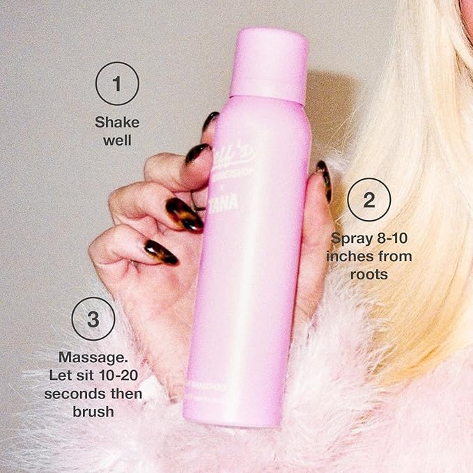 Jeff's Barbershop x Tana Mongeau Dry Shampoo, Clear Dry Shampoo Hair Spray, No White Residue, Talc Free, All Hair Types, 4.1 fl oz