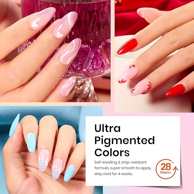 Beetles Winter Gel Polish Christmas Gel Nail Polish 20 Colors Red Green White Black Nude with Base Top Coat Trendy Colors Uv LED Lamp Salon DIY at Home Nails Gifts for Women Vibrant Subtle