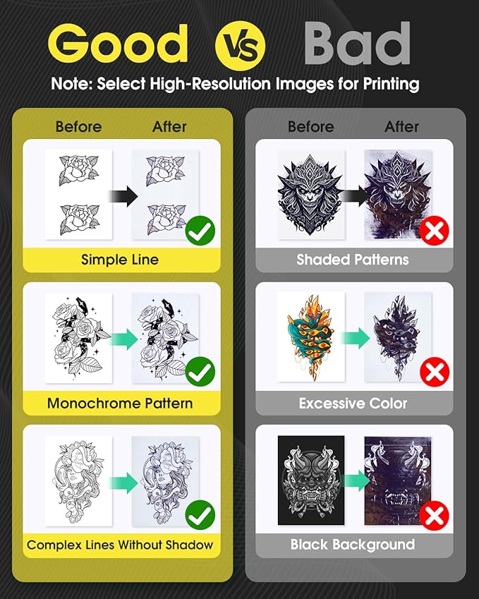 Phomemo Tattoo Stencil Printer, M08F Wireless Thermal Tattoo Printer with 10pcs Transfer Paper, Compatible with Phone/Tablet/PC, Tattoo Supplies for Tattoo Artists & Beginners, Silver