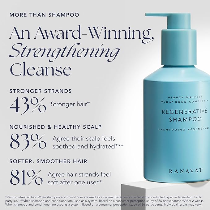 RANAVAT Regenerative Hair Care Bundle - Mend Breakage & Split Ends with Bond Strengthening Ayurvedic Shampoo, Conditioner & Glossing Hair Mask - 3 Piece