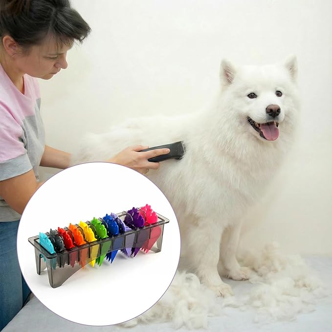 Clipper Blade Holder,10-Slot,Transparent Black,PC Material,Blade Holder Dog Grooming