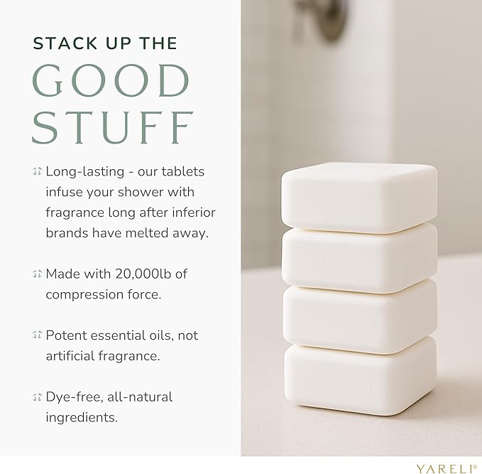 Yareli Shower Steamers for Sinus Relief, 12 Pack, Christmas Stocking Stuffers for Men & Women - Aromatherapy and Self Care - Eucalyptus Mint