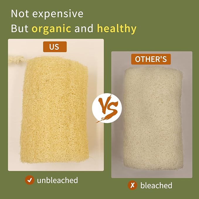 Natural Luffa Sponges Exfoliating Body Scrubber(4.7" Family 6Pack),Organic Loofah Unveil Your Skin's Natural Beauty