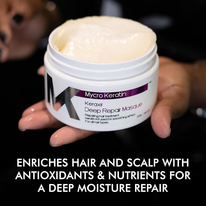 MK MYCRO KERATIN Keratin Keraxir Bonding Repair Hair Treatment - Deep Conditioner, Hair Mask for Damaged Hair, 8.45 Fl Oz