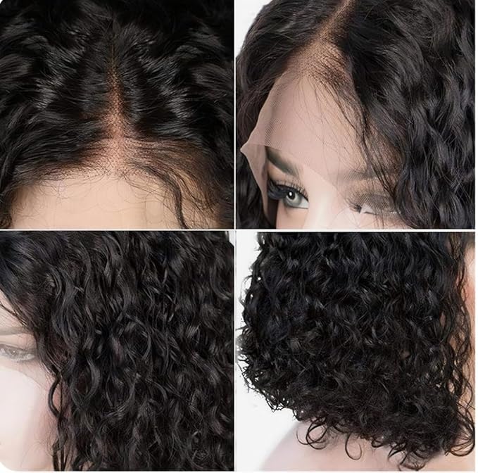LICHANG Wear And Go Body Wave Bob 13x4 HD Lace Front Human Hair Wigs for Black Women (10 Inch, Natural Color)