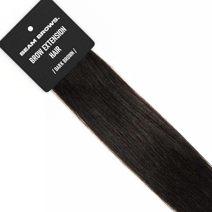 Brow Extension Hair – 100% Virgin Remy Human Hair – For Eyebrow Extensions – Natural-Looking, Soft Finish – Lasts Up to 6 Weeks – For Up to 8 Clients (Dark Brown)