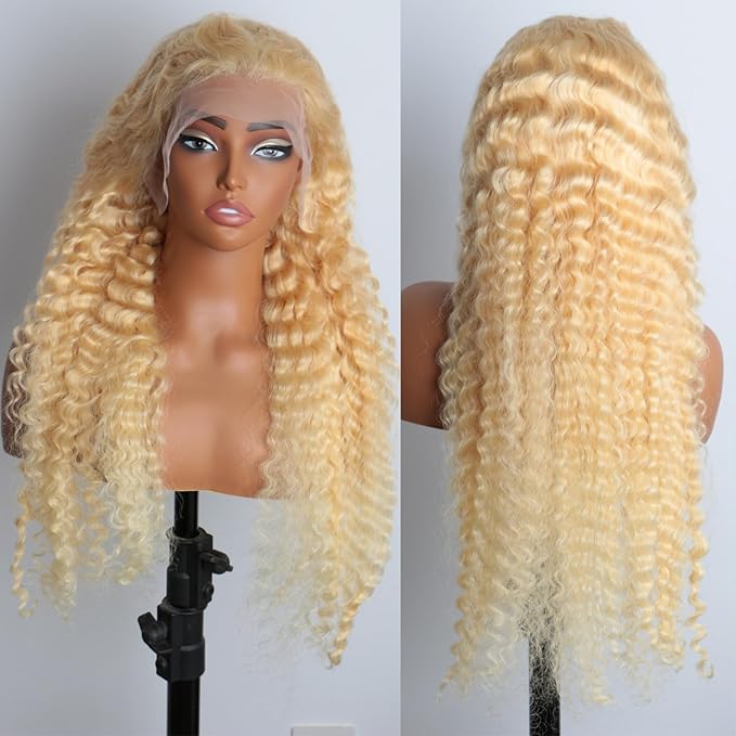 22 Inch 613 Lace Front Wig Human Hair 613 13x6 Deep Wave HD Lace Front Wigs Human Hair 200% Density Blonde Wig Human Hair Pre Plucked for Women