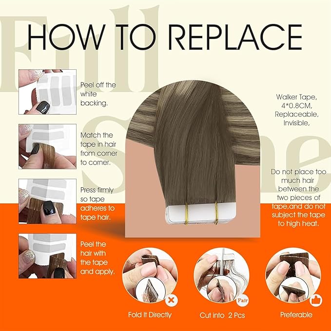 Full Shine Tape ins Human Hair Extensions Color 7 Brown Fading to 1000 Blonde And 7 Tape in Hair Extensions Human Hair 12Inch Short Tape Hair Extension Real Human Hair 30G Seamless Extensions 20Pcs