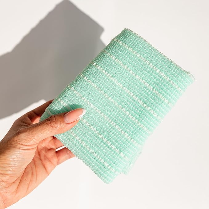 Dermasuri - Japanese Exfoliating Washcloth - Exfoliating Body Scrubber and Back Scrub, Exfoliating Shower Towel, Loofah Exfoliation, Removes Dry & Dead Skin, Wash Cloths for Showering