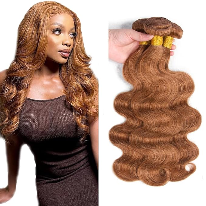 26 28 30 Inch Color #30 Bundles Human Hair Brown Body Wave Bundles 8A Grade Peruvian Virgin Hair 3 Bundles Brown Human Hair Bundles Hair Extensions 150g