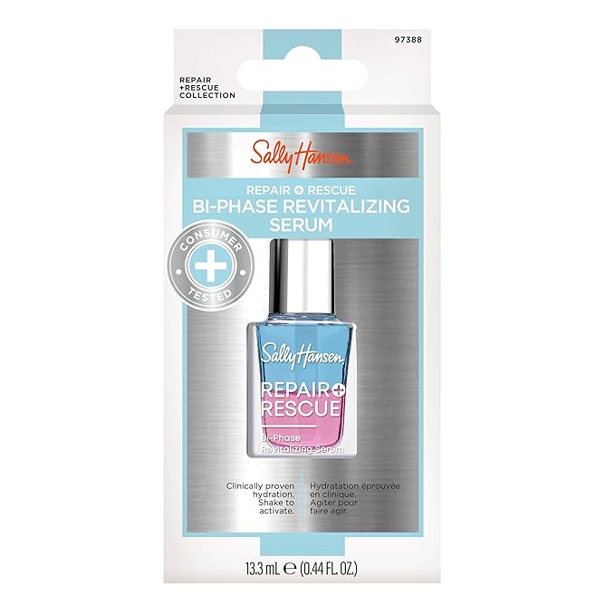 Sally Hansen Nail Treatment Repair + Rescue Bi-Phase Revitalizing Serum | Moisturizing Nail Serum with Glycerin | Hydrates & Revitalizes Nails