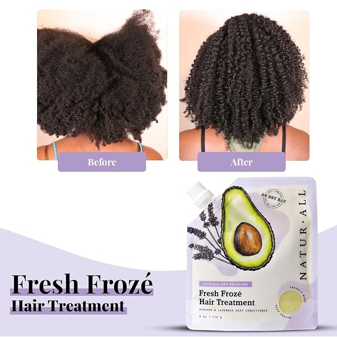 NaturAll Hair Mask - 4 Oz. Deep Conditioning for Dry Damaged Hair and Growth Hydrating Ice Cream Treatment Ideal for All Hair Types (Lavender & Tea Tree)