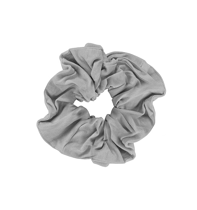 Jumbo Cotton Scrunchie Hair Tie - Light Heather