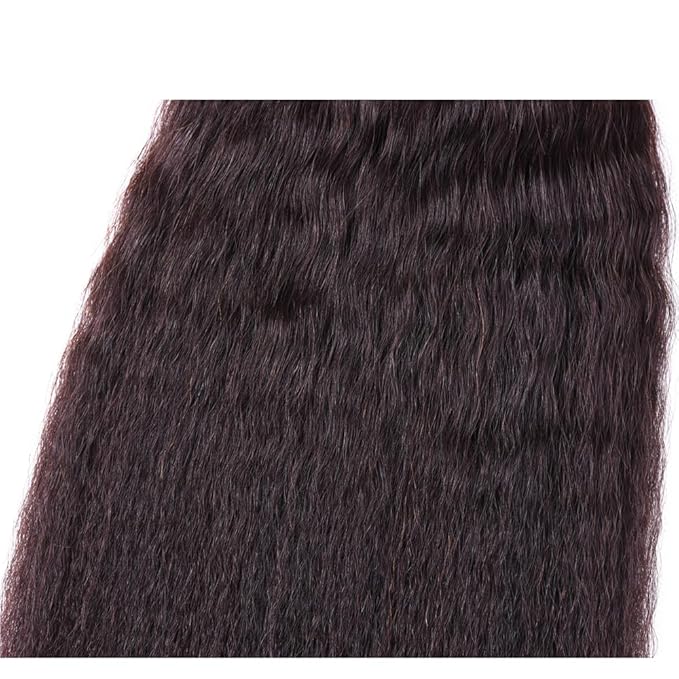 Human Hair Bundles Kinky Straight 1pcs 20 inch Single bundle Human Hair Yaki Straight Natural Black Kinky Hair For Black Girl