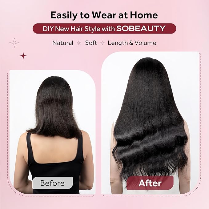 Clip in Hair Extensions Real Human Hair Natural Black Seamless Clip In 100% Remy Hair Extensions PU Skin Weft Add Volume Invisible for Long Straight Hair #1B 22Inch 120G 8PCS