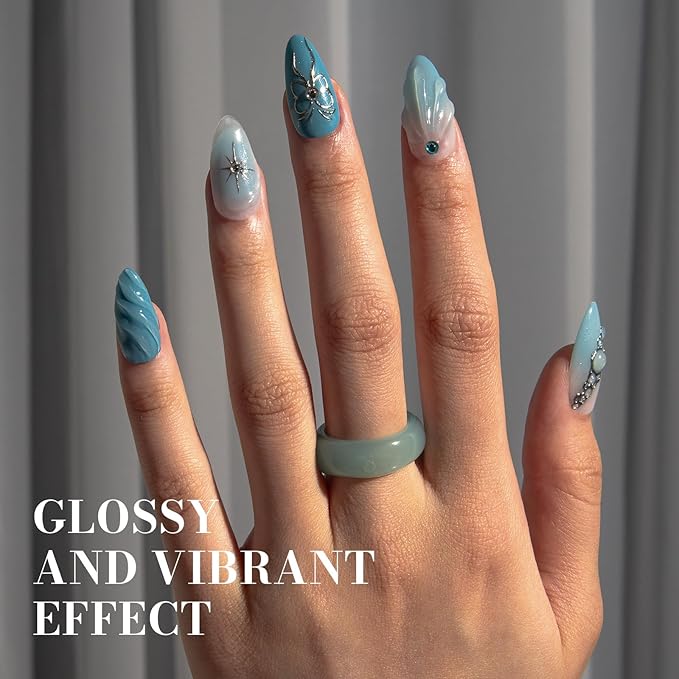 MelodySusie Blue Gel Nail Polish,0.5fl oz Nails Soak Off UV LED Bright Blue Gel Polish Gift for Women Nail Art Manicure Salon DIY Nail Design Decoration at Home-415