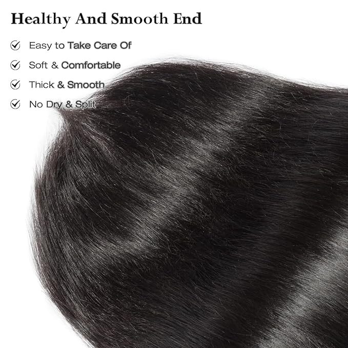 ASHINE Human Hair Bundles Body Wave Straight, Unprocessed Cambodian Raw Hair Bundles for Women Natural Black 18 20 22 Inch, Keep Soft and Silky After Multiple Washes