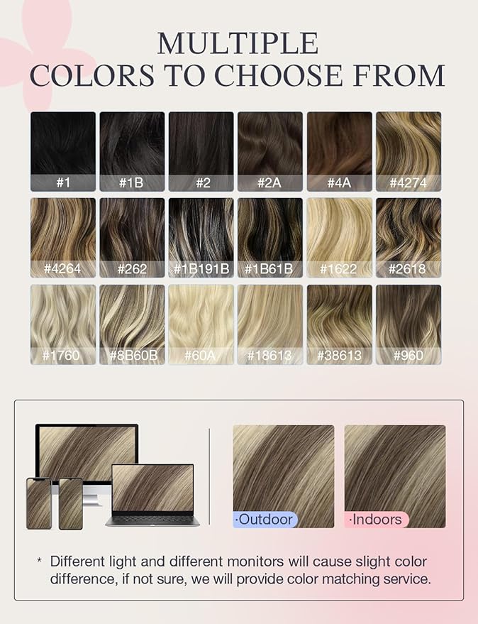 DOORES Invisi Edge Tape in Hair Extensions, Ash Brown to Platinum Blonde 10 Injection Tape-ins with 10 Classic Tape-ins 50g 22 Inch, Injection Tape in Virgin Human Hair