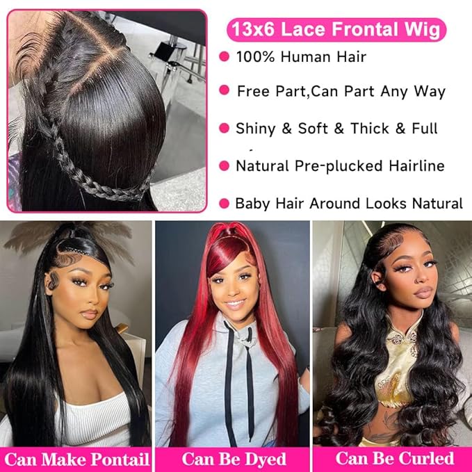 Tuneful 13x6 HD Lace Front Wigs Human Hair Pre Plucked 30 Inch 100% Human Hair lace Front Wigs for Black Women 13x6 Lace Frontal Wig with Baby Hair