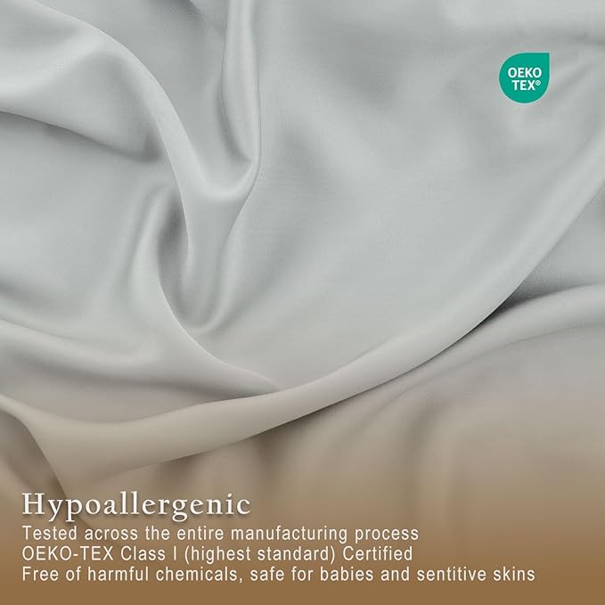 TOSMO Luxury Cooling Sheet Set - 100% Viscose from Bamboo, 4-Piece Bedding Set (Full Size) - 18” Extra Deep Pockets, Oeko-Tex Certified, Silky Soft and Breathable, Sliver