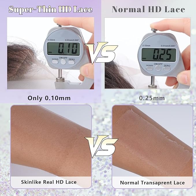 Highlight Ombre13x6 Full Frontal Real SKINLIKE HD Lace Front Wigs Human Hair Pre Plucked 200% Density Bleached Knots 0.10mm Ultra-thin Invisible Lace P4/27 Straight Human Hair Wigs for Women 22 Inch