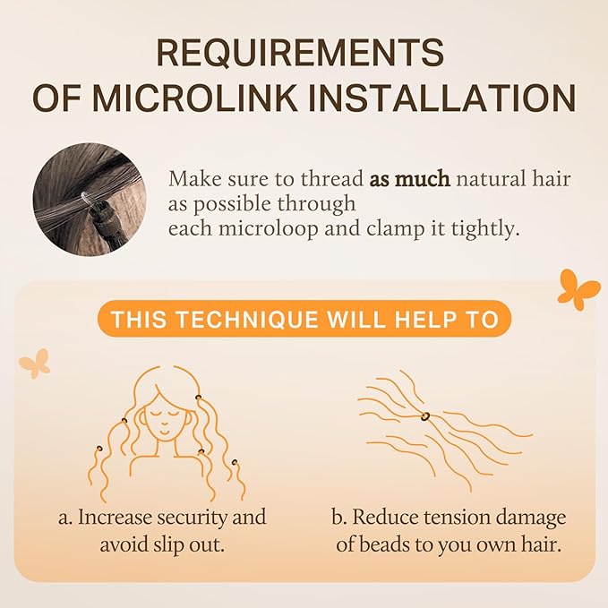 Doores Microlink Hair Extensions Human Hair, Drity Blonde Highlight Golden Blonde 24 Inch 50g/50s, Micro Bead Hair Extensions Remy Hair
