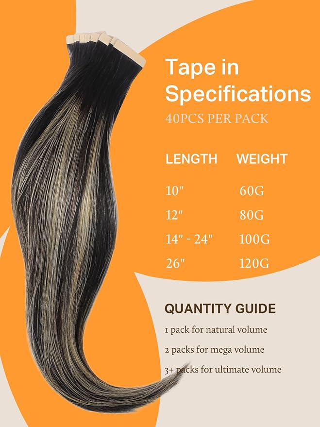 DOORES Tape in Hair Extensions Real Human Hair, Natural Black to Light Blonde 10 Inch 60g 40pcs, Hair Extensions Tape in Hair Remy Straight Hair Natural Hair for Women