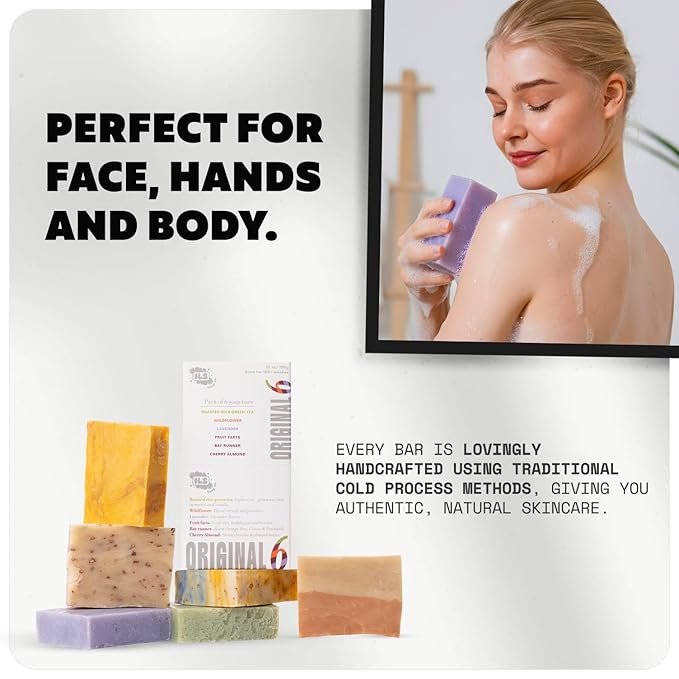 ILS Soap co. Cherry Almond - All Natural Bar Soap for men and women - Plant Based, Cold Process and Handmade in the USA for All Skin Types and conditions for face and body (3 Pack)