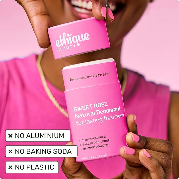 Ethique Beauty Fresh Cotton Deodorant Stick for Men & Women - Aluminum-Free, Plastic-Free, Vegan, Cruelty-Free, Eco-Friendly, 2.5 oz