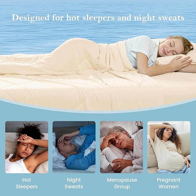 Cozy Bliss Cooling Comforter Twin Size, Cooling Blankets for Hot Sleepers and Night Sweats, Yellow Summer Comforter for Twin Size Bed, Breathable Soft Lightweight Silk Smooth