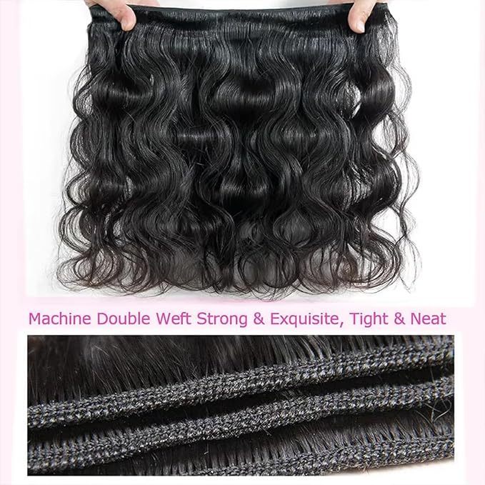 12A Human Hair Bundles 22 24 26 Inch Body Wave 100% Unprocessed Hair 3 Bundles/100g bundle Deals Extensions Quick Weave Human Hair Natural Black Color