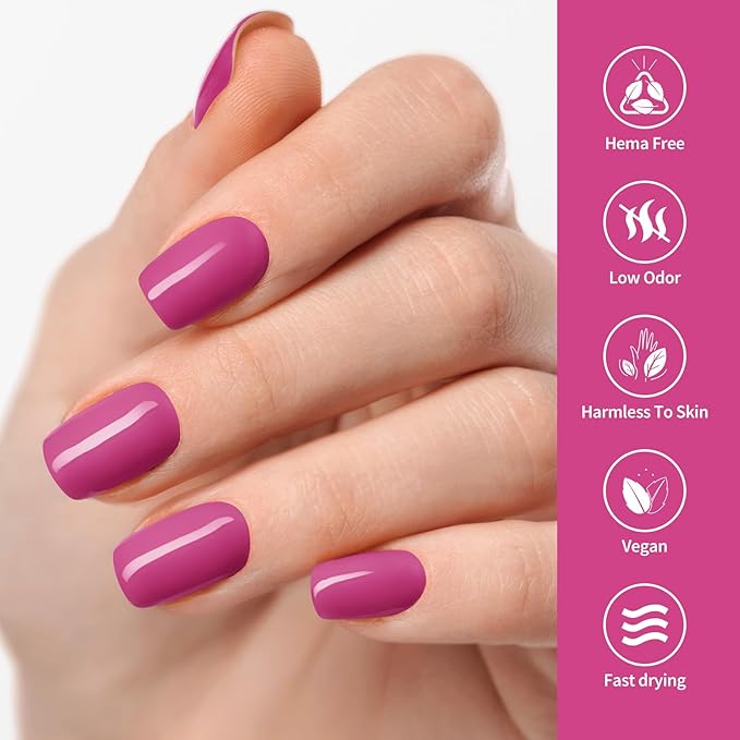 VENALISA Pink Gel Nail Polish 1 Pcs Hot Pink Color Gel Polish Soak Off UV Gel DIY at Home Manicure Salon Nail Art For Girls Women