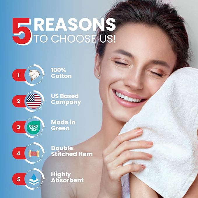 Infinitee Xclusives Luxury Wash Cloths for Showering [13x13] – 100% Cotton Washcloths [Pack of 12], Soft and Absorbent Face Towels for Bathroom Wash Clothes, Gym, and Spa (Burgundy)