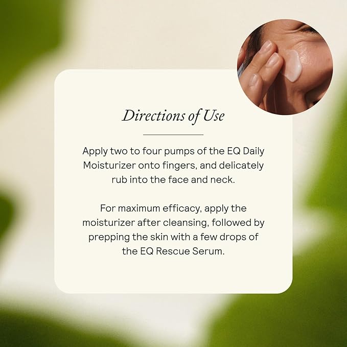 EQ Daily Moisturizer - EGCG + Quercetin - Hydrating Face Cream - For Dry Skin, Redness & Blemishes - With Jojoba & Squalene Oil - Lightweight Plant-Based Formula - 1.69 fl oz