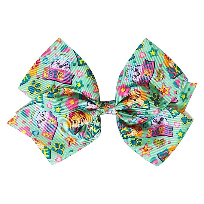 LUV HER Paw Patrol Single Hair Bow For Girls - One Large Printed Hair Bow Featuring your Favorite Paw Patrol Characters - Alligator Clip - Hair Bows for Daily Styling or Special Occasion, Ages 3+